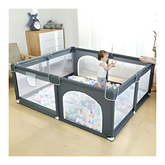 1.8m X 2m 30 Balls Extra Large Safety Playground for Indoor/Outdoor – Anti-Fall Portable Crib, Toy, and Play Gym